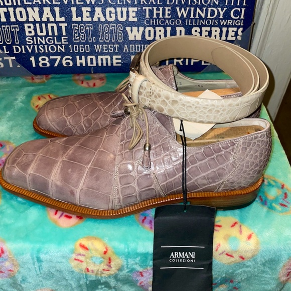 Fennix Alligator Shoes SZ10 with New Armani Belt SZ36 main image 5
